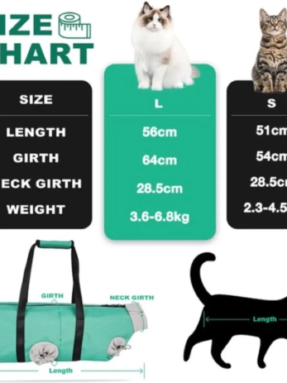 Pet Carrier Sling Bag for Cats - Teal Green
